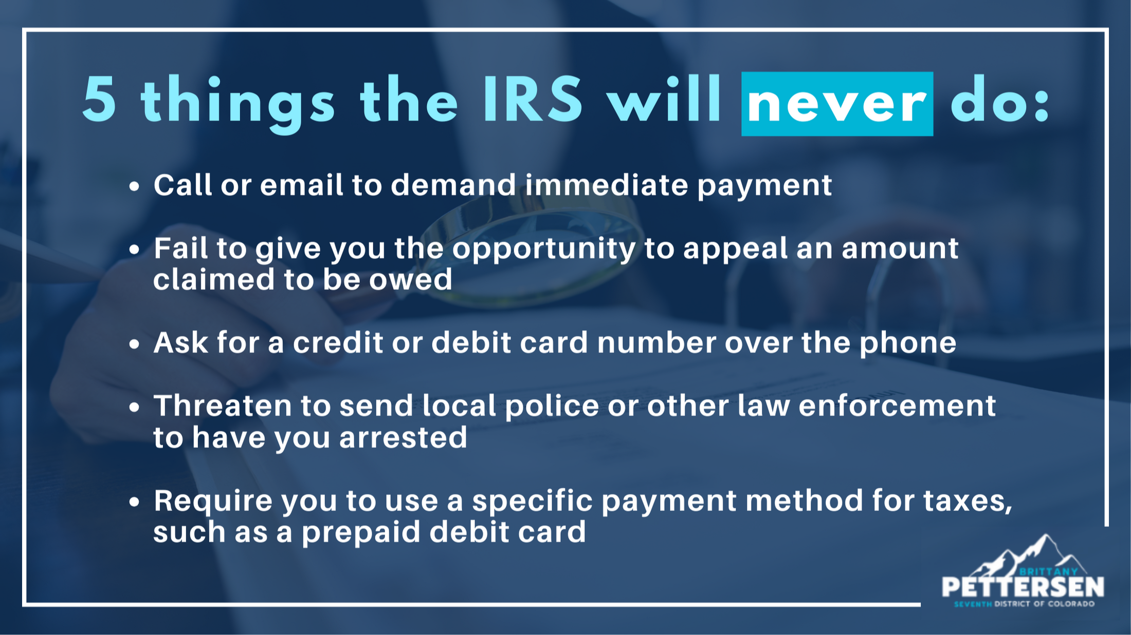 5 things the IRS will never do