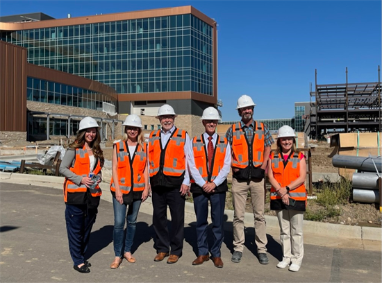 Rep. Pettersen on construction site