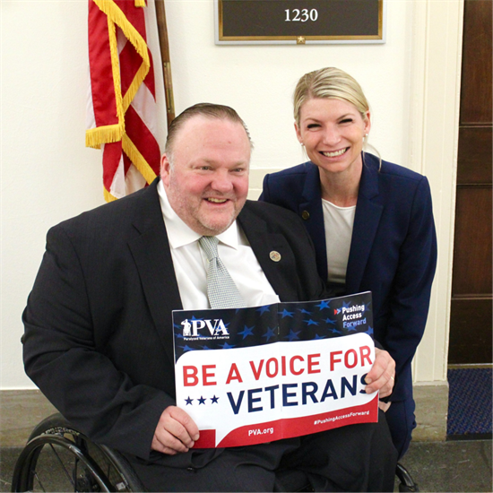 Rep. Pettersen with Veteran