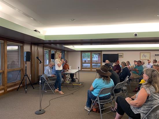 Rep. Pettersen speaks at her town hall in Chaffee County